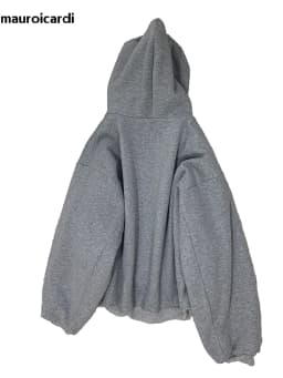 Mauroicardi Autumn Oversized Reversible Hoodies Men Loose Casual Luxury Designer Clothes Hoodie with Plaid Lining Sweatshirt