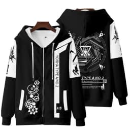 Game NieR Automata 2B YoRHa No. 2 Type B 9S YoRHa No. 9 Type S Cosplay Costume 3D Sweatshirt Men Zipper Hoodies Outwear Coat