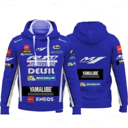 M1 Yamaha men's new fashionable printed riding jacket motorcycle hooded shirt Yamaha racing suit hooded zipper fashion top