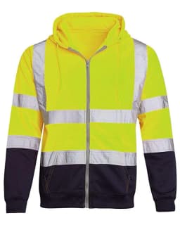 Men's-Reflective-Hooded-Sweatshirt-Winter-Fleece-Color-Block-Zipper-Jacket-Sanitation-Worker-Uniform-High-Visibility-Work-Clothe
