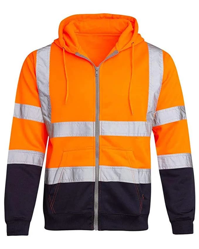 Men's-Reflective-Hooded-Sweatshirt-Winter-Fleece-Color-Block-Zipper-Jacket-Sanitation-Worker-Uniform-High-Visibility-Work-Clothe