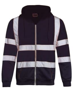 Men's-Reflective-Hooded-Sweatshirt-Winter-Fleece-Color-Block-Zipper-Jacket-Sanitation-Worker-Uniform-High-Visibility-Work-Clothe