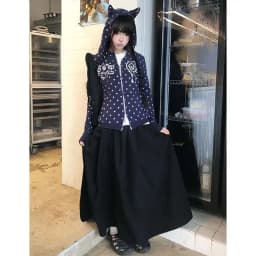 KAMEHARA Japan Original Design Black Subculture Slimming Women's K-pop Coats Autumn Cardigan Puff Sleeve Y2K Top Spicy Girl