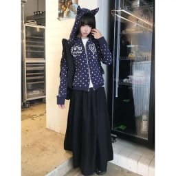 KAMEHARA Japan Original Design Black Subculture Slimming Women's K-pop Coats Autumn Cardigan Puff Sleeve Y2K Top Spicy Girl