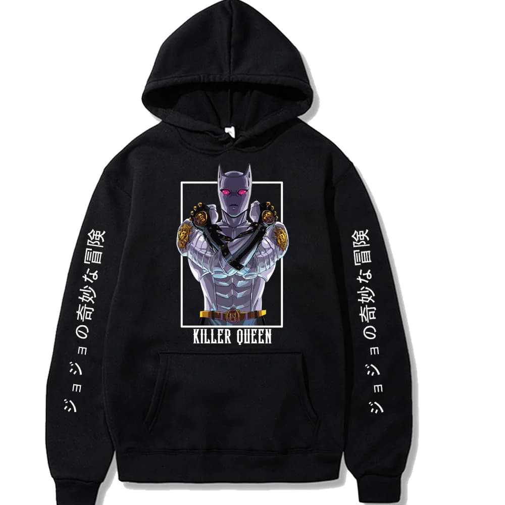 Japanese anime Jojo Bizarre Adventure Killer Queen Anime Manga Hoodie Pullovers Tops Meruem Fashion Unisex Long Sleeves Winter