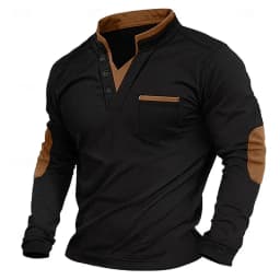 Business Leisure Mature Charm Men's Clothing, Autumn New Retro Casual V-neck Men's Hoodie Long Sleeve T-shirt, Sweatshirt Top