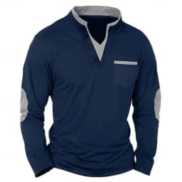 Business Leisure Mature Charm Men's Clothing, Autumn New Retro Casual V-neck Men's Hoodie Long Sleeve T-shirt, Sweatshirt Top