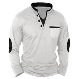 Business Leisure Mature Charm Men's Clothing, Autumn New Retro Casual V-neck Men's Hoodie Long Sleeve T-shirt, Sweatshirt Top