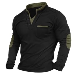 Business Leisure Mature Charm Men's Clothing, Autumn New Retro Casual V-neck Men's Hoodie Long Sleeve T-shirt, Sweatshirt Top