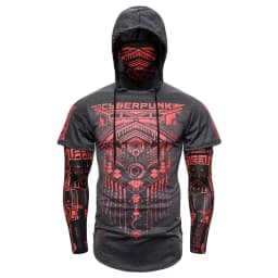 Mens Skull Mask Hoodies Sweatshirt Fake Two Pieces Men Punk Jogging Homme Pullover Elastic Streetwear Hoodie Japan Ninja Suit