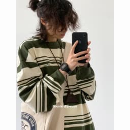 Cityboy Vintage Striped Hoodie Men's Loose Base Layer Top Casual Loose Sea Soul Shirt round Neck Sweatshirt for Youth