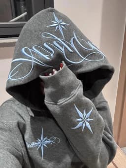 American Stylish Brand Hooded Sweatshirt with Embroidered Letters Men's Winter Loose Thickened Heavyweight Couple Jacket