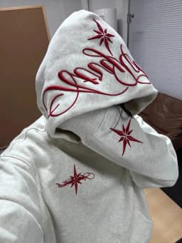 American Stylish Brand Hooded Sweatshirt with Embroidered Letters Men's Winter Loose Thickened Heavyweight Couple Jacket