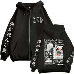 Anime The Summer Hikaru Died Yoshiki Hikaru Manga Zipper Hoodies Men Women Fashion Zip Up Hooded Sweatshirts Long Sleeve Jackets