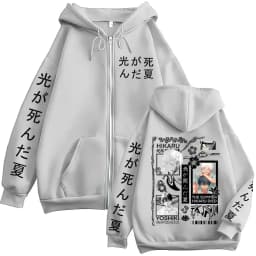 Anime The Summer Hikaru Died Yoshiki Hikaru Manga Zipper Hoodies Men Women Fashion Zip Up Hooded Sweatshirts Long Sleeve Jackets