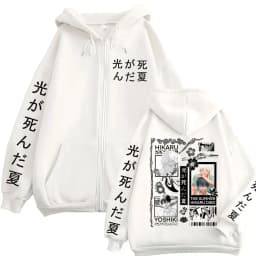 Anime The Summer Hikaru Died Yoshiki Hikaru Manga Zipper Hoodies Men Women Fashion Zip Up Hooded Sweatshirts Long Sleeve Jackets