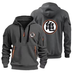 Dragon Ball Goku Cosplay Hoodie DBZ Half Zipper Casual Sweatshirt Comfortable Versatile Daily Wear Anime Fan Gear