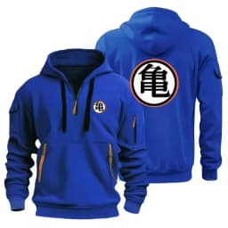Dragon Ball Goku Cosplay Hoodie DBZ Half Zipper Casual Sweatshirt Comfortable Versatile Daily Wear Anime Fan Gear