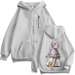 Anime Frieren: Beyond Journey's End Zipper Hoodies Men Women Clothing Fashion Harajuku Zip Up Hooded Sweatshirts Jackets Coats