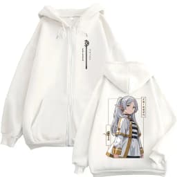 Anime Frieren: Beyond Journey's End Zipper Hoodies Men Women Clothing Fashion Harajuku Zip Up Hooded Sweatshirts Jackets Coats