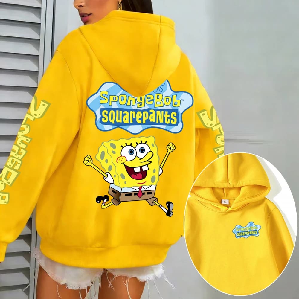 Spongebob Women Hoodie Cartoon Anime Spring Autumn Men Sweatshirt 2026 New Fashion Korean Style Couple Pullover Tops