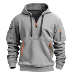 2025 New Multi Pocket Zipper Fleece Hooded Casual Shirt for Men and Women Plus Size Loose Pullover Fashion Sweatshirt Top S-3XL