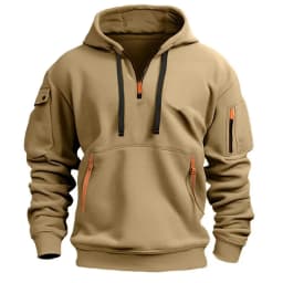 2025 New Multi Pocket Zipper Fleece Hooded Casual Shirt for Men and Women Plus Size Loose Pullover Fashion Sweatshirt Top S-3XL