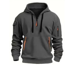 2025 New Multi Pocket Zipper Fleece Hooded Casual Shirt for Men and Women Plus Size Loose Pullover Fashion Sweatshirt Top S-3XL