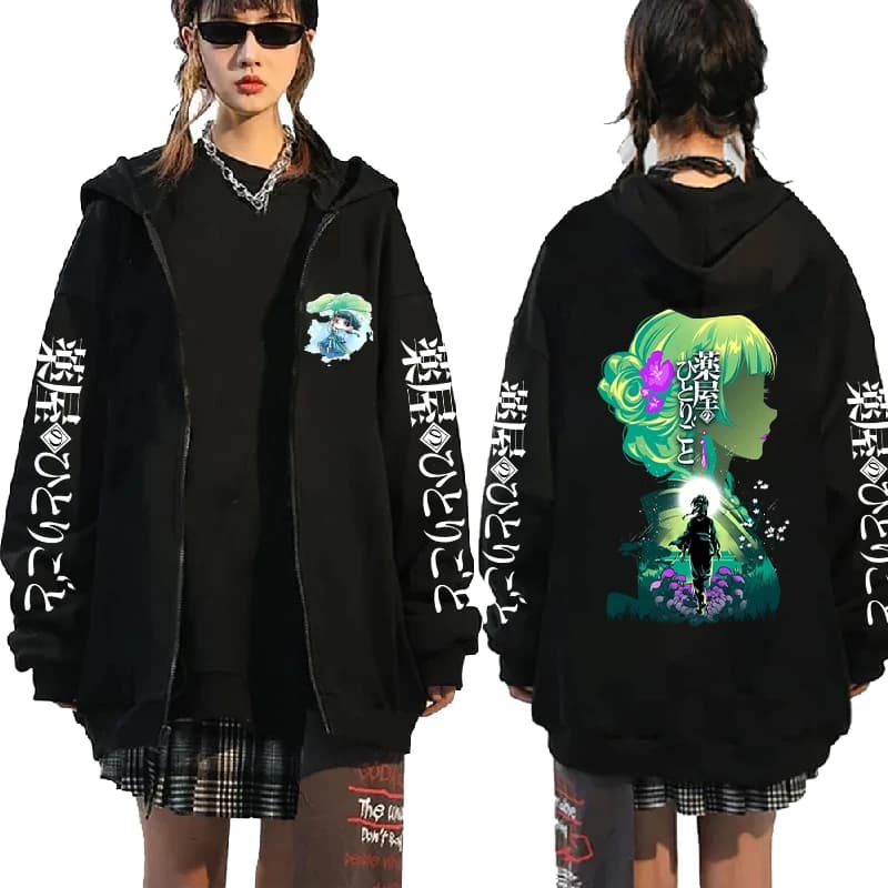 The Apothecary Diaries Anime Sweatshirt Maomao Print Hooded Men Women Manga Zip Hoodies Casual Zip Jacket Harajuku Streetwear