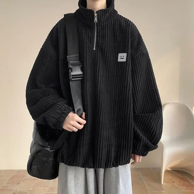 Men Harajuku Sweatshirts 2025 New Streetwear Unisex Couple Basic Pullover Outwear