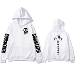 Japanese Anime Soul Eater Death The Kid Zipper Hoodies Men Women Zip Up Hooded Sweatshirts Long Sleeves Pullovers Jackets Caots