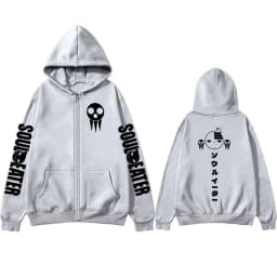 Japanese Anime Soul Eater Death The Kid Zipper Hoodies Men Women Zip Up Hooded Sweatshirts Long Sleeves Pullovers Jackets Caots