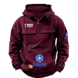 2026 Yamaha Logo Youth Long Hooded Sweatshirt Men's Casual Jacket with Ket Comfortable Breathable Streetwear for Daily Use Color