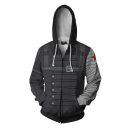 Fans Wear Sweatshirts 3D Printed Hoodies Winter Soldier Zip Up Sweatshirt for Movie Fans