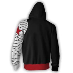 Fans Wear Sweatshirts 3D Printed Hoodies Winter Soldier Zip Up Sweatshirt for Movie Fans