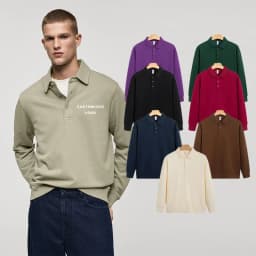 customized LOGO Premium Cozy Quarter Sweatshirts Unisex 310 gsm Velvet Polo Collar Quality Cotton Mens Sweatshirts LS-GT2516