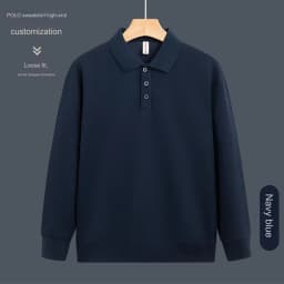 customized LOGO Premium Cozy Quarter Sweatshirts Unisex 310 gsm Velvet Polo Collar Quality Cotton Mens Sweatshirts LS-GT2516