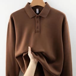 customized LOGO Premium Cozy Quarter Sweatshirts Unisex 310 gsm Velvet Polo Collar Quality Cotton Mens Sweatshirts LS-GT2516