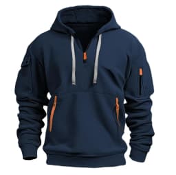 New Multi Pocket Zipper Fleece Hooded Casual Shirt for Men and Women Plus Size Loose Pullover Fashion Sweatshirt Top