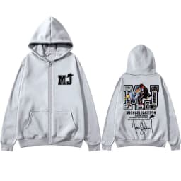 Classic Vintage Michael Jackson Zipper Hoodie Men Women Hip Hop Punk Rock Oversized Zip Up Jacket Men's Fleece Zip Up Sweatshirt