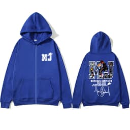 Classic Vintage Michael Jackson Zipper Hoodie Men Women Hip Hop Punk Rock Oversized Zip Up Jacket Men's Fleece Zip Up Sweatshirt