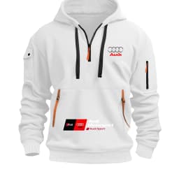 Audi RS Men's Racing T-Shirt Front Zipper Car Enthusiast Outdoor Motorcycle Wear Fast Shipping