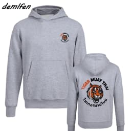 Men Fleece Sweatshirt Tiger Muay Thai Kungfu Martial Art Karate Judo Fighting Club Hoodie Hip Hop Jacket Harajuku Streetwear