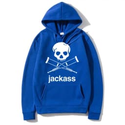 Jackass Logo Graphic Printed Black Hoodie Streetwear Men's Oversized Casual Sweatshirt Fashion Men Women Vintage Loose Hoodies