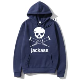 Jackass Logo Graphic Printed Black Hoodie Streetwear Men's Oversized Casual Sweatshirt Fashion Men Women Vintage Loose Hoodies