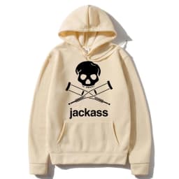 Jackass Logo Graphic Printed Black Hoodie Streetwear Men's Oversized Casual Sweatshirt Fashion Men Women Vintage Loose Hoodies