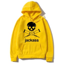 Jackass Logo Graphic Printed Black Hoodie Streetwear Men's Oversized Casual Sweatshirt Fashion Men Women Vintage Loose Hoodies