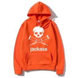 Jackass Logo Graphic Printed Black Hoodie Streetwear Men's Oversized Casual Sweatshirt Fashion Men Women Vintage Loose Hoodies