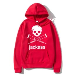 Jackass Logo Graphic Printed Black Hoodie Streetwear Men's Oversized Casual Sweatshirt Fashion Men Women Vintage Loose Hoodies