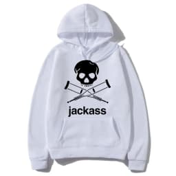 Jackass Logo Graphic Printed Black Hoodie Streetwear Men's Oversized Casual Sweatshirt Fashion Men Women Vintage Loose Hoodies